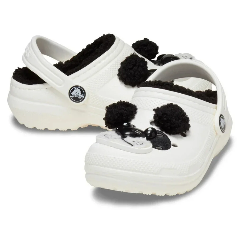 Crocs ClassicLined IAM Panda 210395-0WX Clog Toddler Chalk Comfort Shoes UWU1001